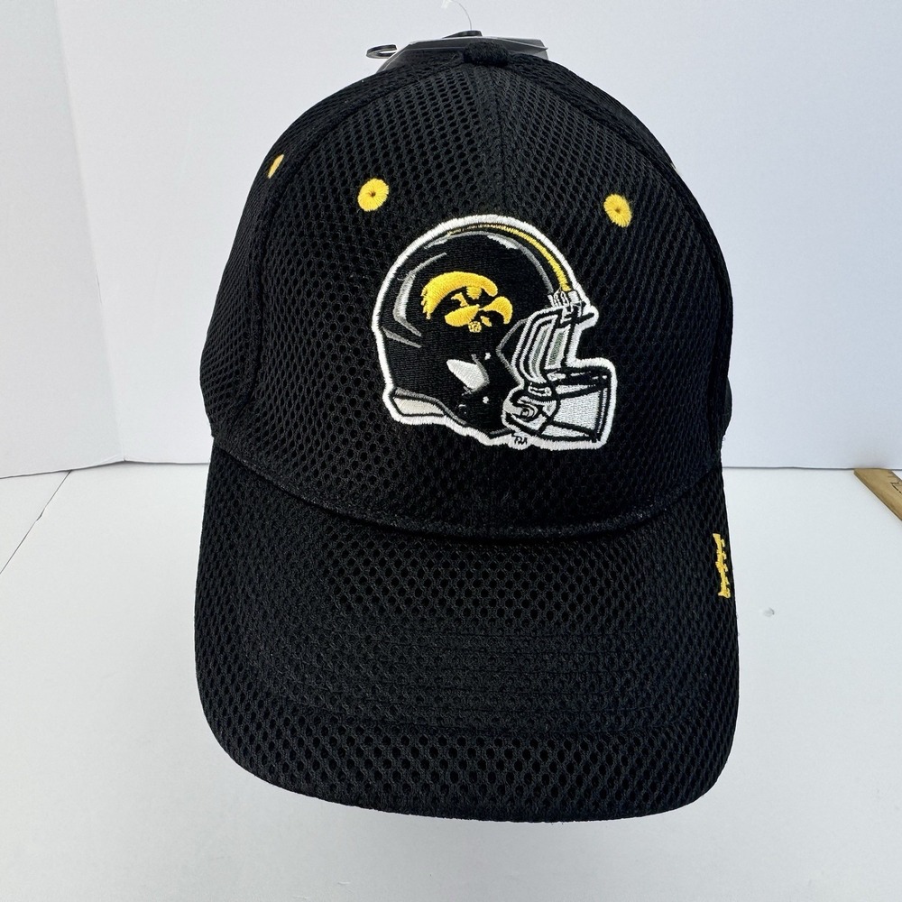 Iowa Hawkeyes Football NCAA Franchise Club Black Gold Cap Hat Adult NEW NWT